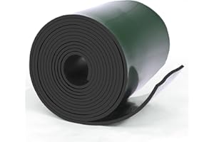 HooTown Adhesive Solid Rubber Strips, 6” Wide x 1/8" Thick x 120" Long Self Neoprene Rubber Sheets Rolls with Adhesive Backing for DIY Gaskets, Pads, Sealing, Liner, Weather Striping, Seals, Crafts
