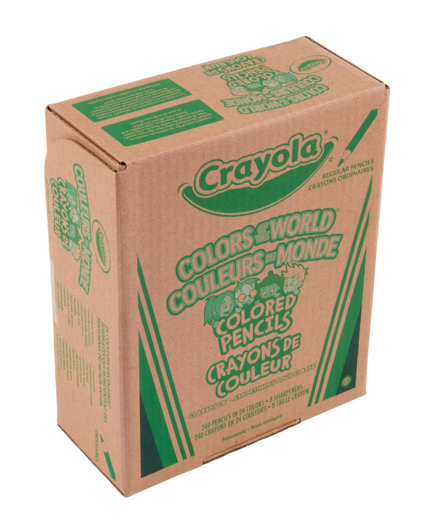 Crayola Colors of the World Skin Tone Colored Pencils Classpack (240ct), Bulk Colored Pencils for Classrooms, Teacher Supplies, Gifts