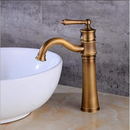 Antike Messing Waschbecken Wasserhahn Messing Becken Kran Rotierenden