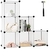 Tangkula 6 Cubes Storage Organizer, DIY Plastic PP Closet Cabinet w/Rustproof Steel Frame, Portable DIY Modular Storage Syste