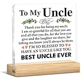 Uncle Gifts From Niece Nephew, Gifts for Uncle Fathers Day Birthday, Clear Acrylic Desk Decorative Sign Home Desk Decor