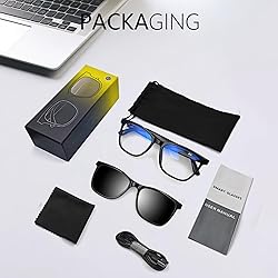 Fecoul Smart Glasses for Men Clear Bluetooth