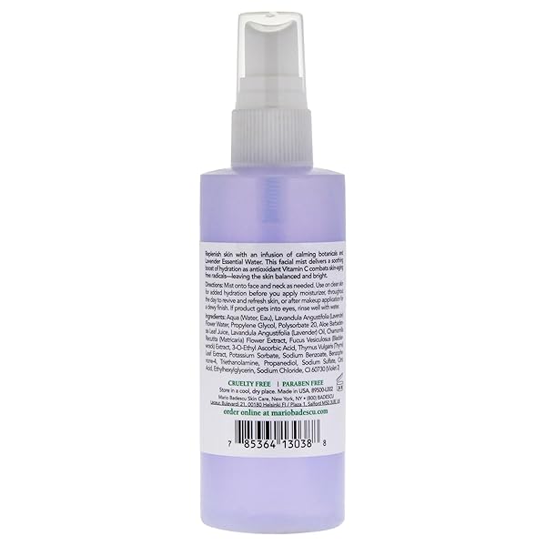 MARIO BADESCU FACIAL SPRAY WITH ALOE, CHAMOMILE AND LAVENDER FOR ALL SKIN TYPES | FACE MIST THAT HYDRATES AND RESTORES BALANCE & BRIGHTNESS | 4 FL OZ