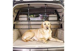 Guardian Gear Vehicle Pet Barrier, Strong, Sturdy, Pressure-Mounted, and Heavy-Duty Adjustable Steel Rubber - Black