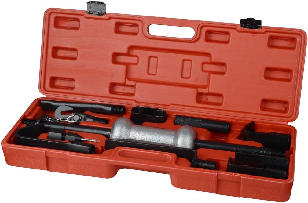 13PC Dent Puller w/ Slide Hammer Auto Body Truck Repair Tool Kit - Automotive Hammer Puller Repair Frame Set with Carrying Case