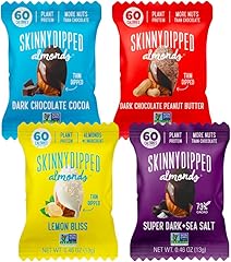 SkinnyDipped Snack Attack Minis Almond Variety Pack, Healthy Snack, Plant Protein, Gluten Free, 0.46 oz Mini Bags, Pack of 25