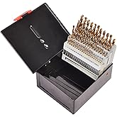 60pc Drill Bit Set M2 HSS High Speed Steel Bits Numbered #1-60 Metal Case