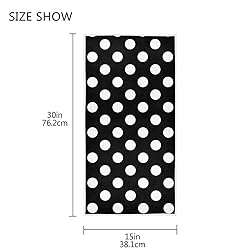 Polka Dot Black White Hand Towels 16x30 in Modern