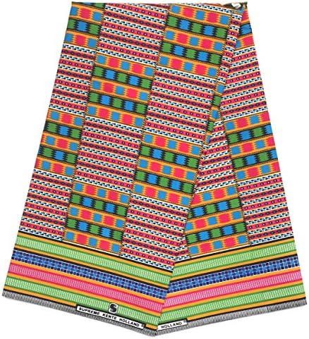 SUPREME WAX Holland KENTE KINTE Original African Print Fabric loincloth 6 YARDS 100% Cotton