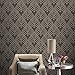 Astoria Deco Wallpaper Charcoal and Silver Rasch 305319