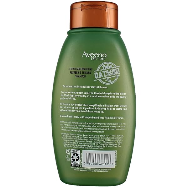 AVEENO SHAMPOO FRESH GREENS BLEND REFESH & THICKEN 12 OUNCE (354ML) (PACK OF 3)