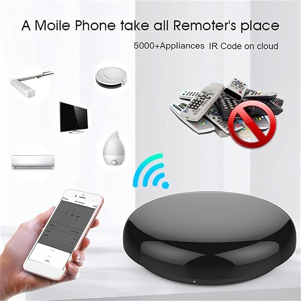 SRW 001 WiFi IR Control Hub Smart Home Blaster Control remoto inalmbrico por infrarrojos a travs de la aplicacin Smart Life Tuya Trabajar con Alexa Home Compatible con Android e iOS   Negro