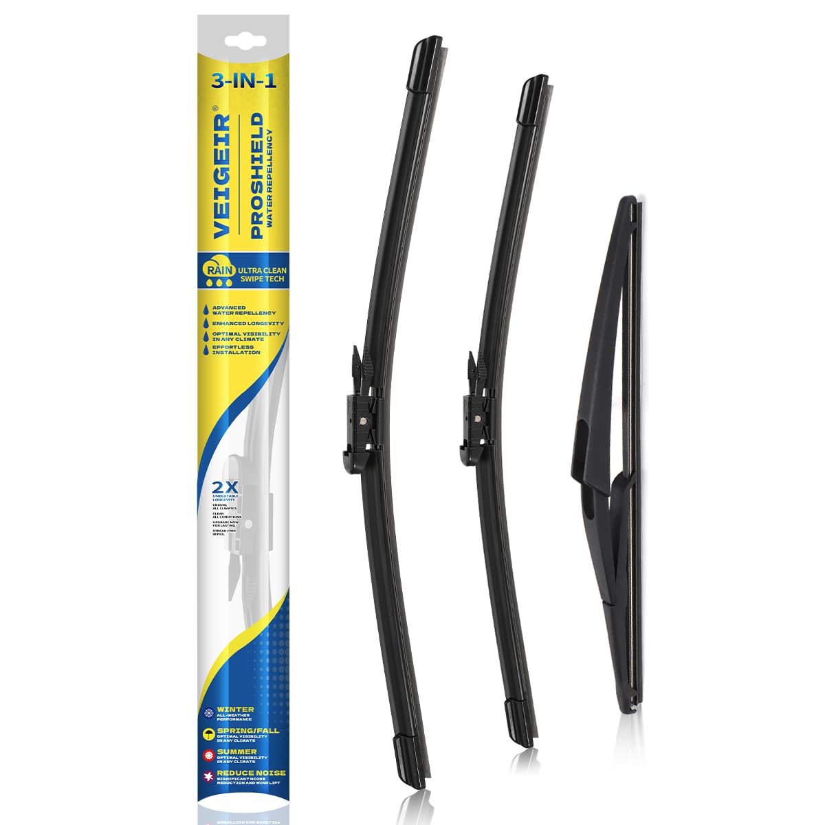 Photo 1 of 3 Pack Windshield Wiper Blades Compatible with Ford C-Max Cmax 2013 2014 2015 2016 2017 2018 Original Factory Quality Front Rear Wipers Blade Set for My Car - 28" 26" 12"
