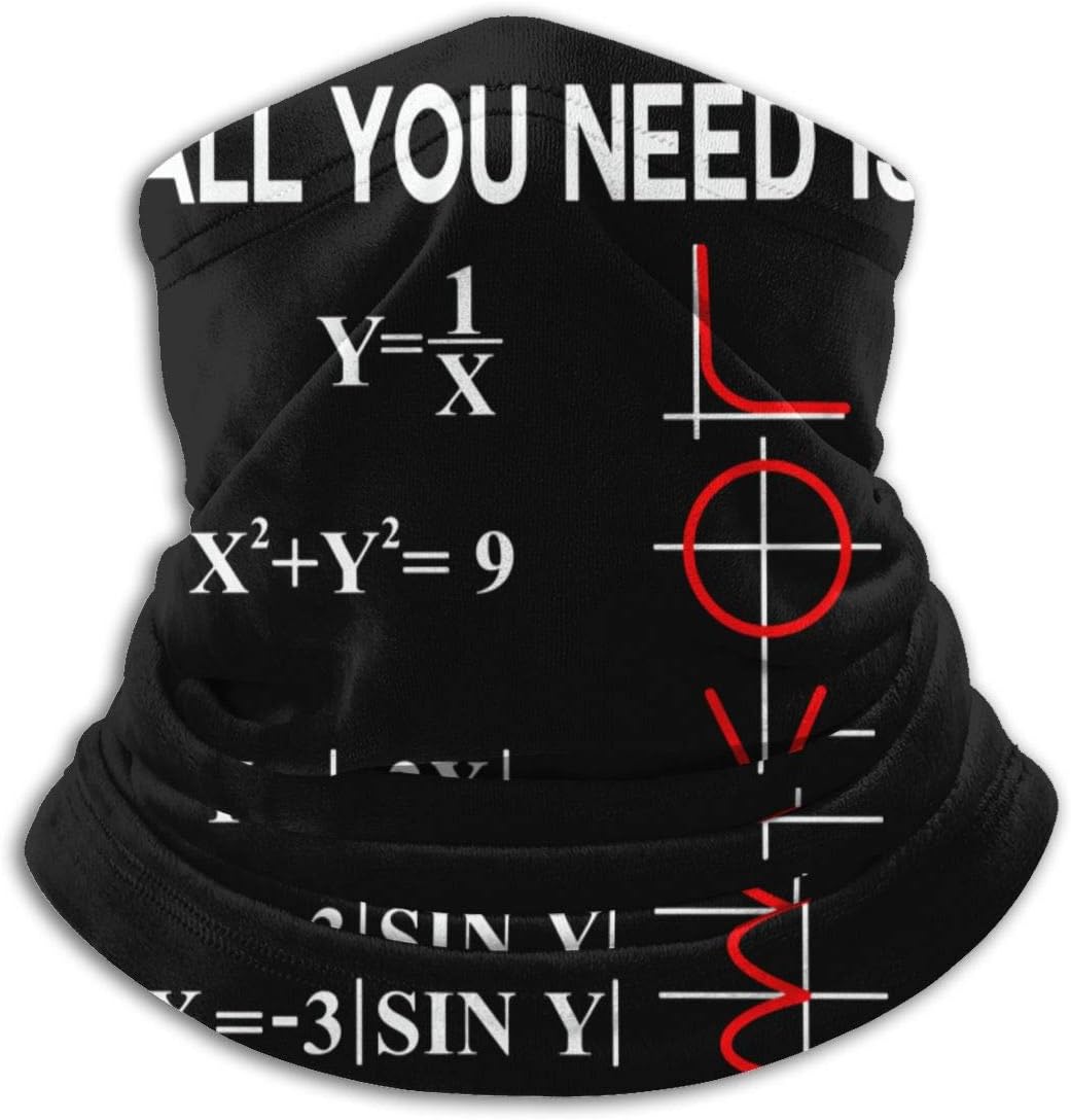 All You Need Is Love Math Face Mask Ski Mask Seamless Balaclava UV Protection Gaiter Scarf Microfiber Neck Warmer