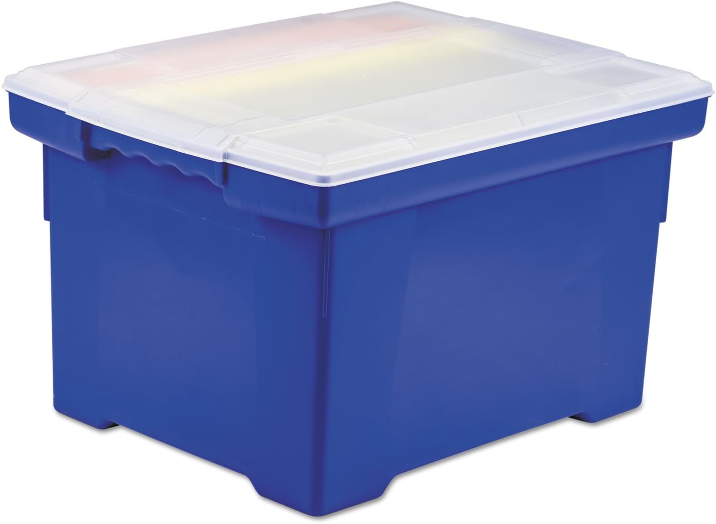 Storex 61554U01C Plastic File Tote Storage Box Letter