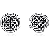 Celtic Knot Stud Earrings 925 Sterling Silver Black Onyx Stud Earrings Irish Earrings Celtic Jewelry Birthday Gifts for Women