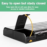 ColorWing 7 Day Extra Large Pill Organizer AM PM 14 Compartments Black view 3