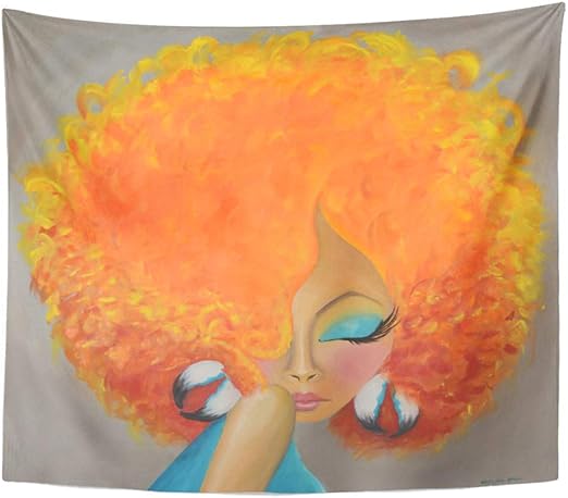 Amazon Com Semtomn Tapestry Artwork Wall Hanging Afro Girl On