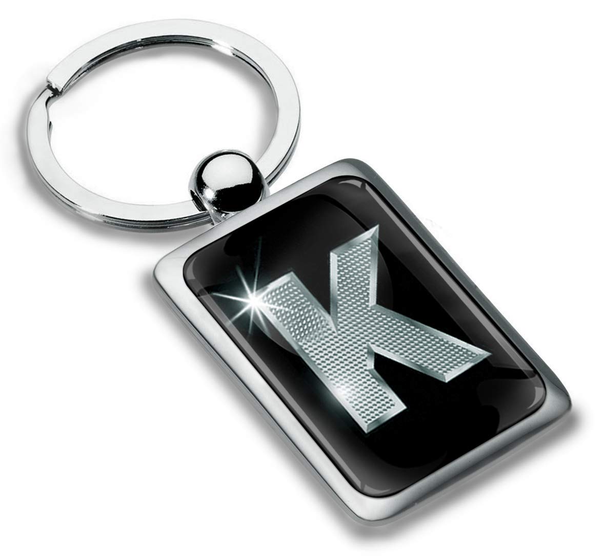 Biomar Labs Letter Keychain Alphabet Initial Keyring 3D Metal Stainless Steel Personalised Initials Charm for Car and Keys Available in Silver (K in Silver KK 89)