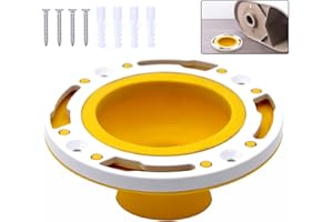 HYiJiaQi Toilet Flange Repair Kit Closet Flange,Fits 4 inch Waste Lines or Drain Pipe,Comprehensive Seal,No More Pipeline Gas Leakage Yelllow…