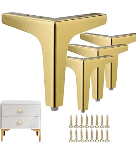 DIY Table Legs Set Of 4 Metal Furniture Legs 8 Inch / 20cm Aluminium Alloy, Gold Finish, With Mounting Plate & Screws For DIY Tables, Benches, Sofas DIY Table Legs Set Of 4 Metal Furniture Legs 8 Inch / 20cm Aluminium Alloy, Gold Finish, With Mounting Plate & Screws For DIY Tables, Benches, Sofas