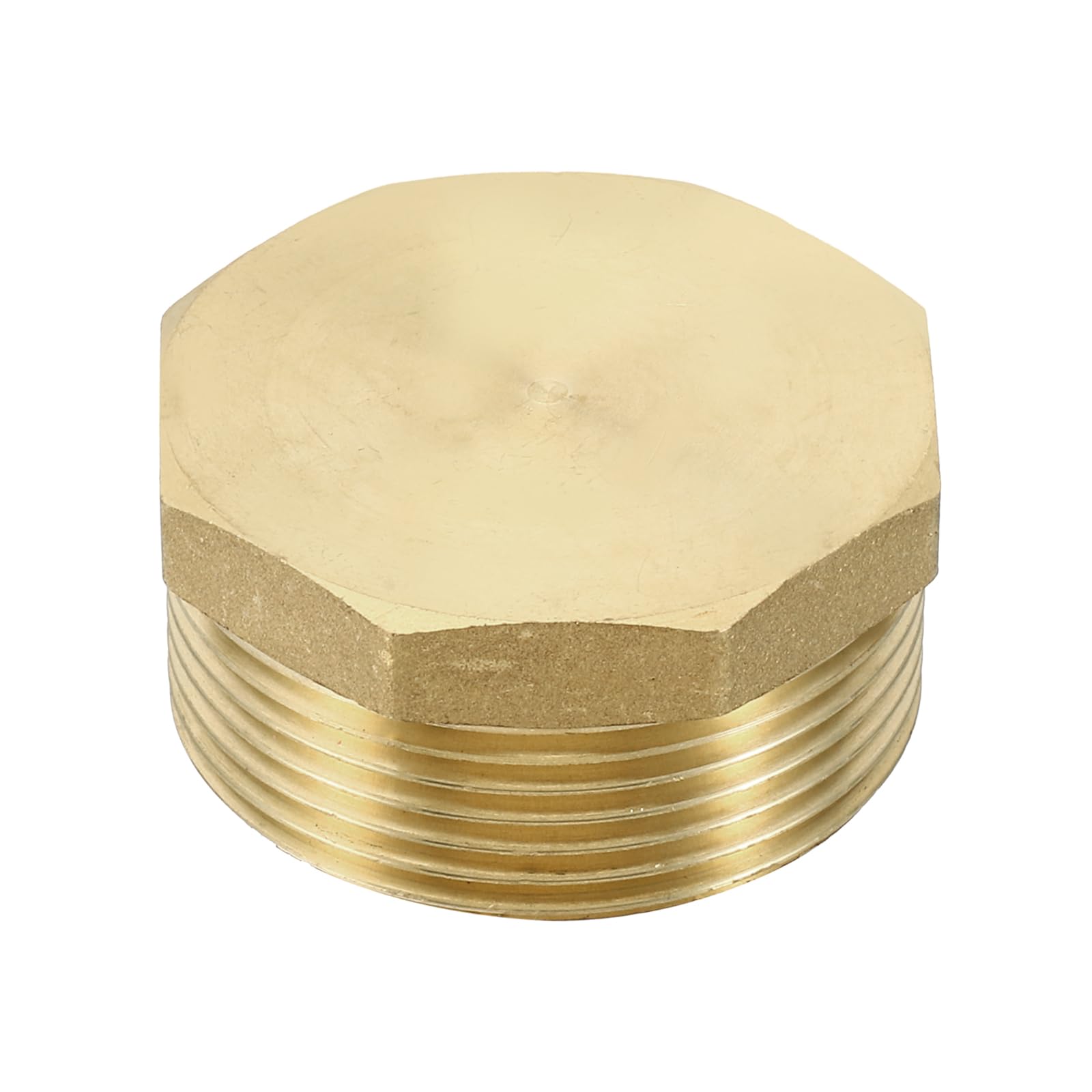PATIKIL G1-1/2 Brass Pipe Plug, 1pcs Male External Thread Hex Garden Hose End Cap Pipe Plug Pipe Fitting for Oil Water Hydraulic Pipeline