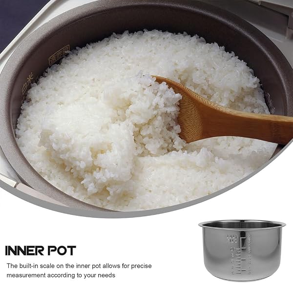 UPKOCH STAINLESS STEEL RICE COOKER INNER POT 5.28QT 5L NON-STICK REPLACEMENT LINER COMPATIBLE WITH PRESSURE COOKER AND ELECTRIC RICE FOR MEAL PREP AND BAKING