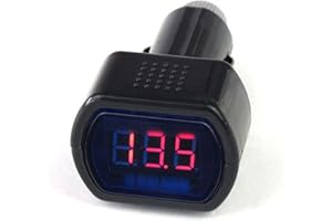 Zeltauto LED Digital Car Voltmeter 12V/24V Vehicle Voltage Gauge Monitor for Auto Car Truck