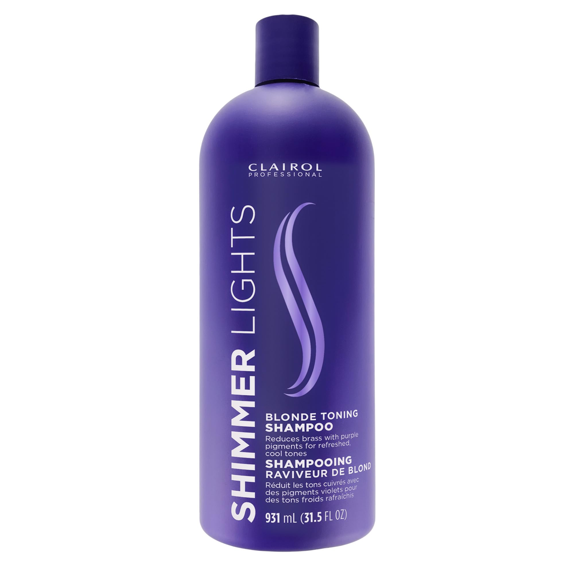 Photo 1 of CLAIROL PROFESSIONAL Shimmer Lights Purple Shampoo, 31.5 fl. Oz Neutralizes Brass & Yellow Tones For Blonde, Silver, Gray & Highlighted Hair 