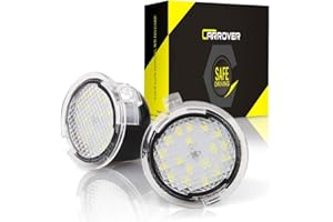 CAR ROVER Full LED Side Mirror Puddle Light Assembly with 6000K Xenon White Replacement for Ford F-150 Expedition Explorer Edge Flex Fusion Taurus X (Pack of 2)