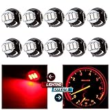 cciyu 10Pack T4.2/T4 Red 3014SMD 3LED Neo Wedge A/C Climate Control Light Bulbs