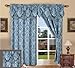 Elegance Linen Luxury Jacquard Curtain Panel Set with Attached Valance 55