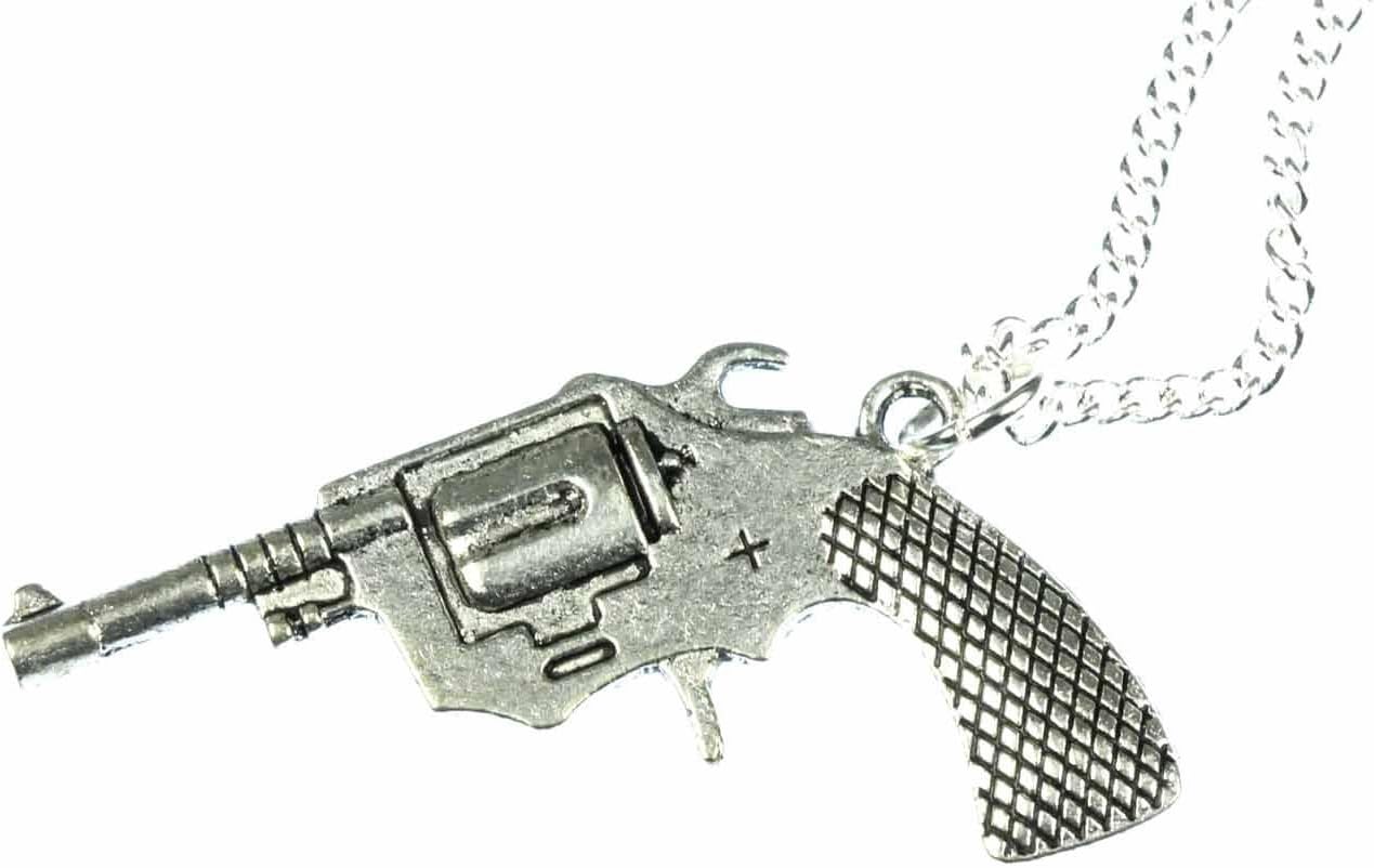 Miniblings Revolver Necklace Pistol Colt Cowboy 60Cm 4Cm