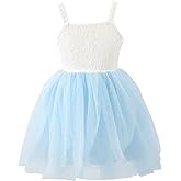 Baby Girl Tutu Dress Lace Strap Dresses A-Line Tiered Tulle Party Sundress for Birthday