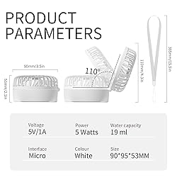 I-SHUNFA Portable Folding Fan, 2000mAh