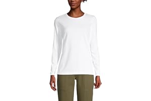 Lands' End Women's Relaxed American-Grown Supima Cotton Long Sleeve Crew Neck T-Shirt