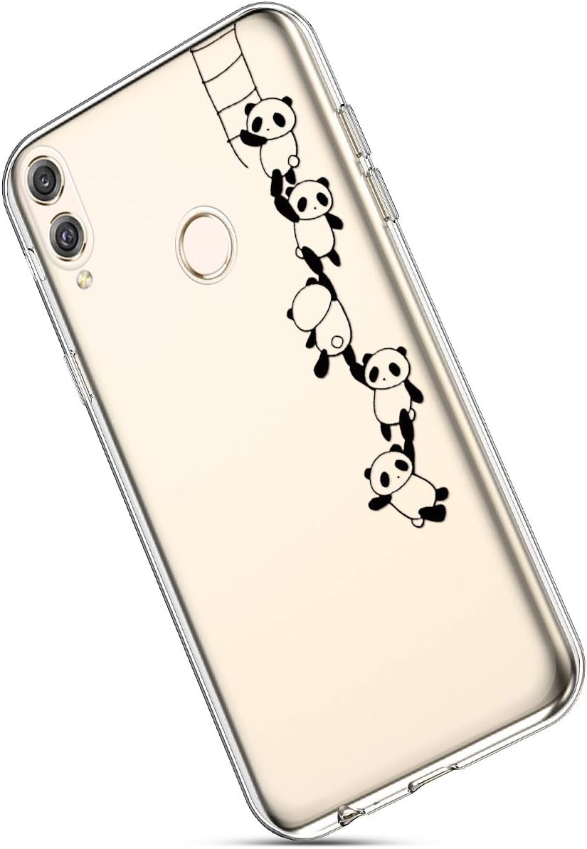 Ukayfe Case for Huawei Nova 3i, Transparent Flexible Silicone with Colour Pattern Design Ultra Thin Soft Crystal Clear TPU Rubbertective Case Cover for Huawei Nova 3i-Panda