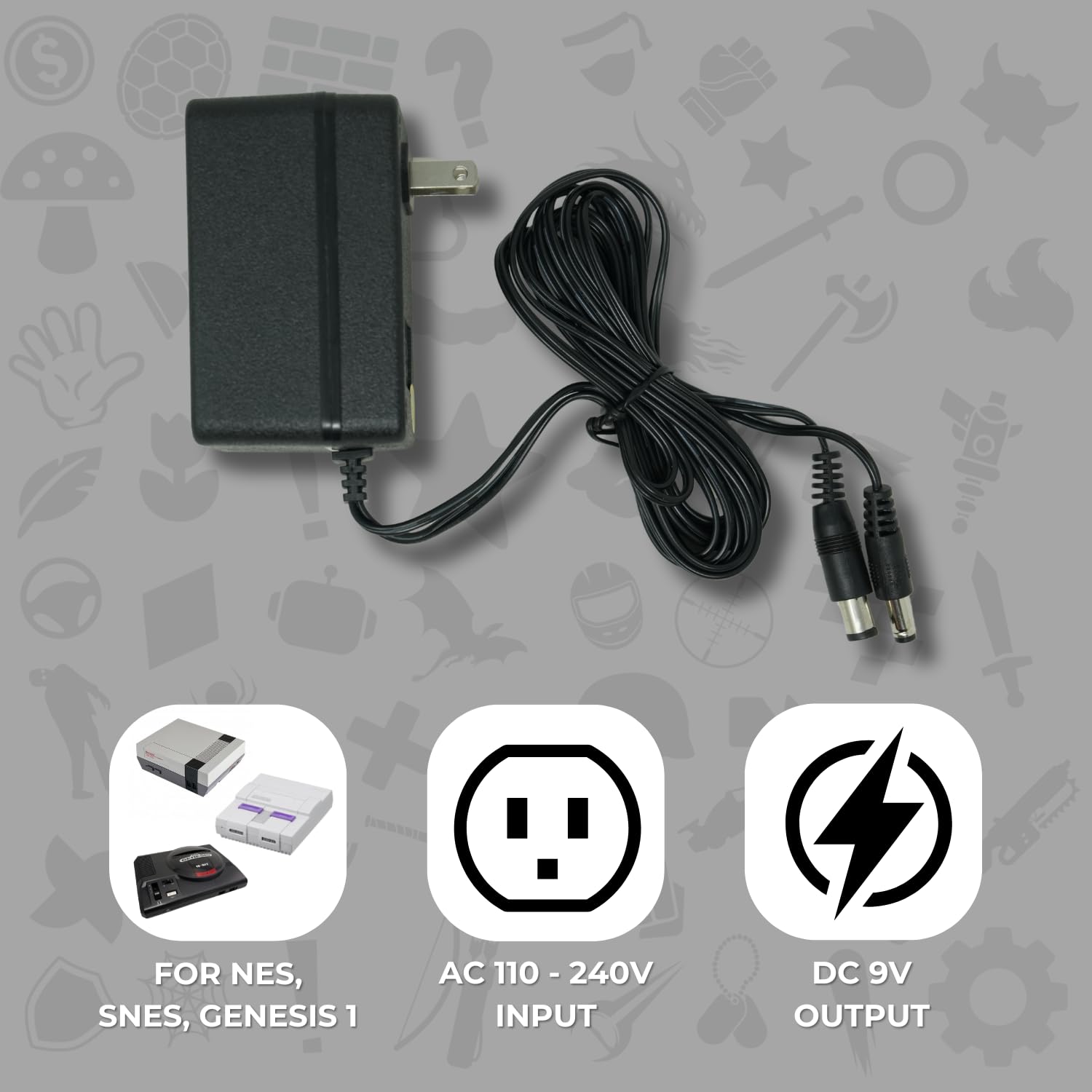Old Skool 3 in 1 AC Adapter NES/SNES/GENESIS1 Power Supply