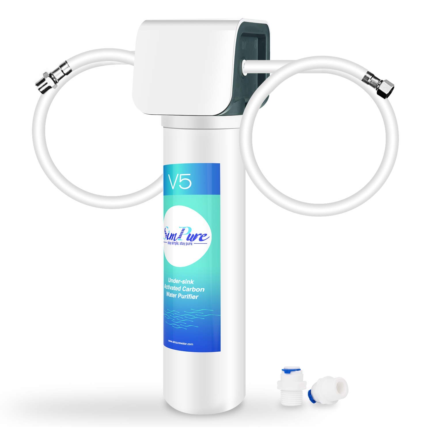 SimPure V5 Under Sink Water Filter, 3000 Gallon Quick Installation Under Counter Drinking Water Purifier System 0.5 Micron Effectively Removes 99.99% Lead, Heavy Metals, Chlorine, Odor: Industrial & Scientific