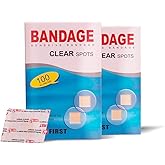 200pcs Adhesive Spot Bandage Flex Fabric Adhesive Bandages 0.87 Inch Diameter Round Bandage for Wound Care and Hides Skin Spo