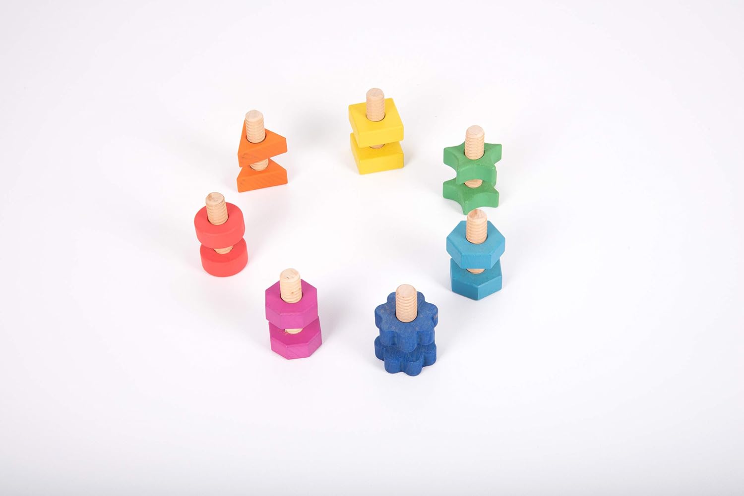 tickit Rainbow Wooden Nuts and Bolts , Educational Wooden Toy for Children Develops Fine Motor Skills - Image 3