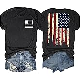 American Flag Shirt USA Shirts for Women 4th of July T-Shirt 1776 Printed Shirts Casual Short Sleeve Tops