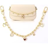 HeriNova 18K Gold Plated Heart Bag Charms with Zirconia Pendants