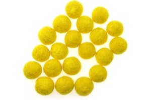 Zasy 30mm Needle Wool Felt Balls Foam Filled Wool Felt Pom Pom Home Decor DIY (Yellow)