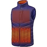 DEOLAX Men's Heated Vest with USB-C Rechargeable Battery Lightweight Waterpoor Soft Shell Quilted Heating Vest for Men