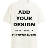 RUILULULI Personalized Custom T Shirts for Women Men T-Shirt Front Back Add Your Own Design with Image Text Logo