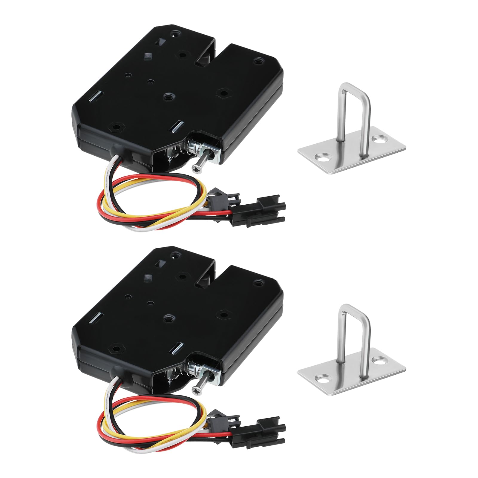 SG Store 2set Electric Control Lockers Latch Lock DC 12V 2A Electric Magnetic Lock with Detection Switch Lock Hook 25.5mm for Door Access Control System Small Cabinet Lock