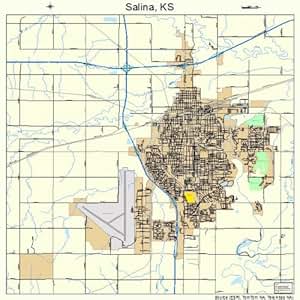 Amazon.com: Large Street &amp; Road Map of Salina, Kansas KS - Printed ...