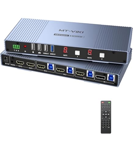 Amazon.com: MT-VIKI 4K Seamless KVM HDMI Matrix Switch 4 in 2 Out