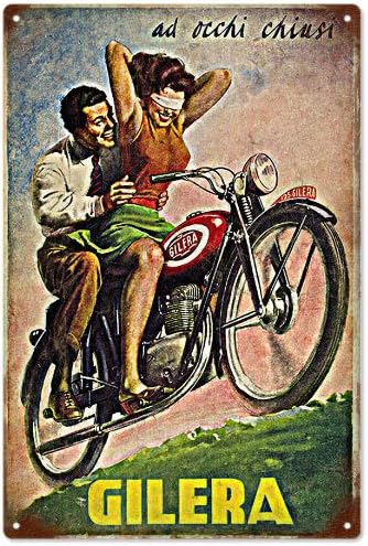 Amazon Com Gilera Motorcycle Nostalgic Sign Vintage Looking Reproduction Home Kitchen